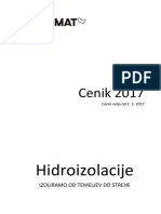 Cenik Hidroizolacije 2017
