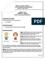 LESSON 1: Myself: Dhruv Global School Nursery Foundation Assignment DATE:21 April 2020