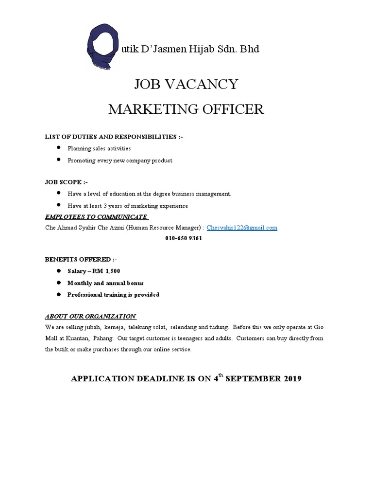 Butik D Jawatan Kosong  PDF