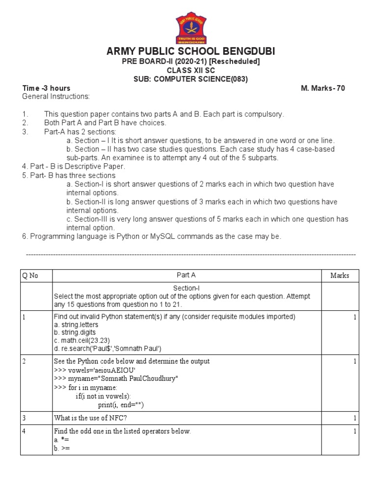 Army Public School Bengdubi Fee Structure Pdf