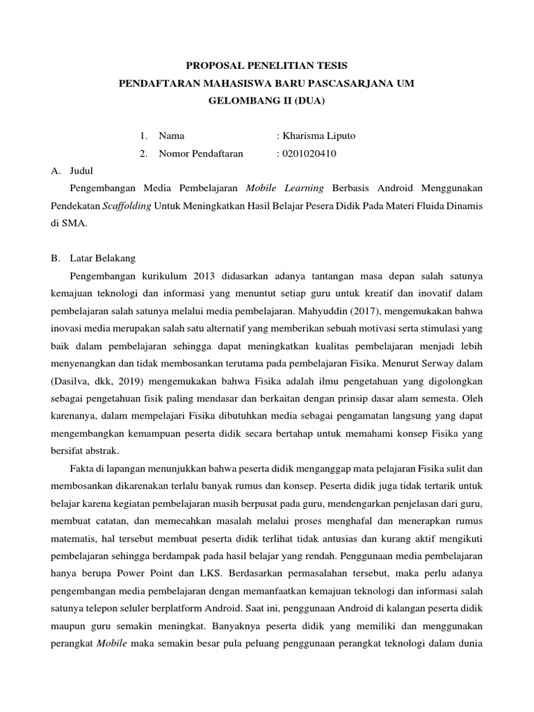 Proposal Penelitian Tesis | PDF | Karier & Perkembangan | Komputer