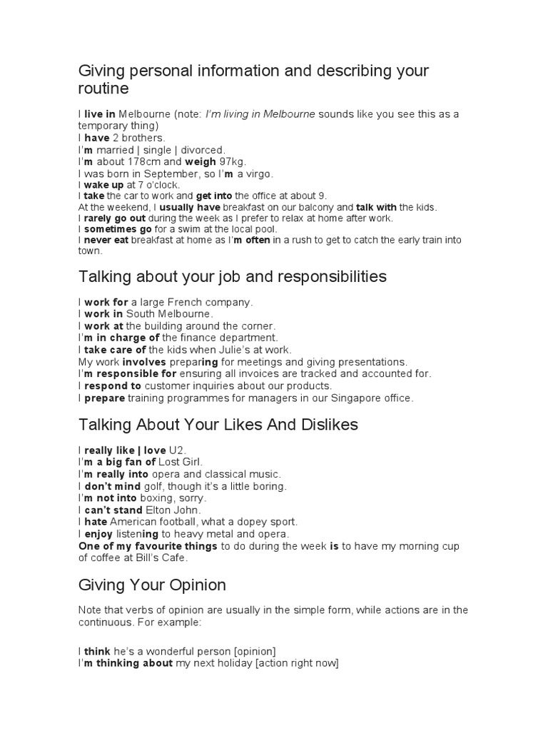 Present Simple Conversation Guide | PDF