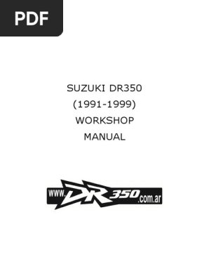 Suzuki DR350 Workshop Manual 1991-1999 | PDF
