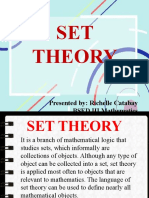 SET Theory: Presented By: Richelle Catabay BSED III Mathematics