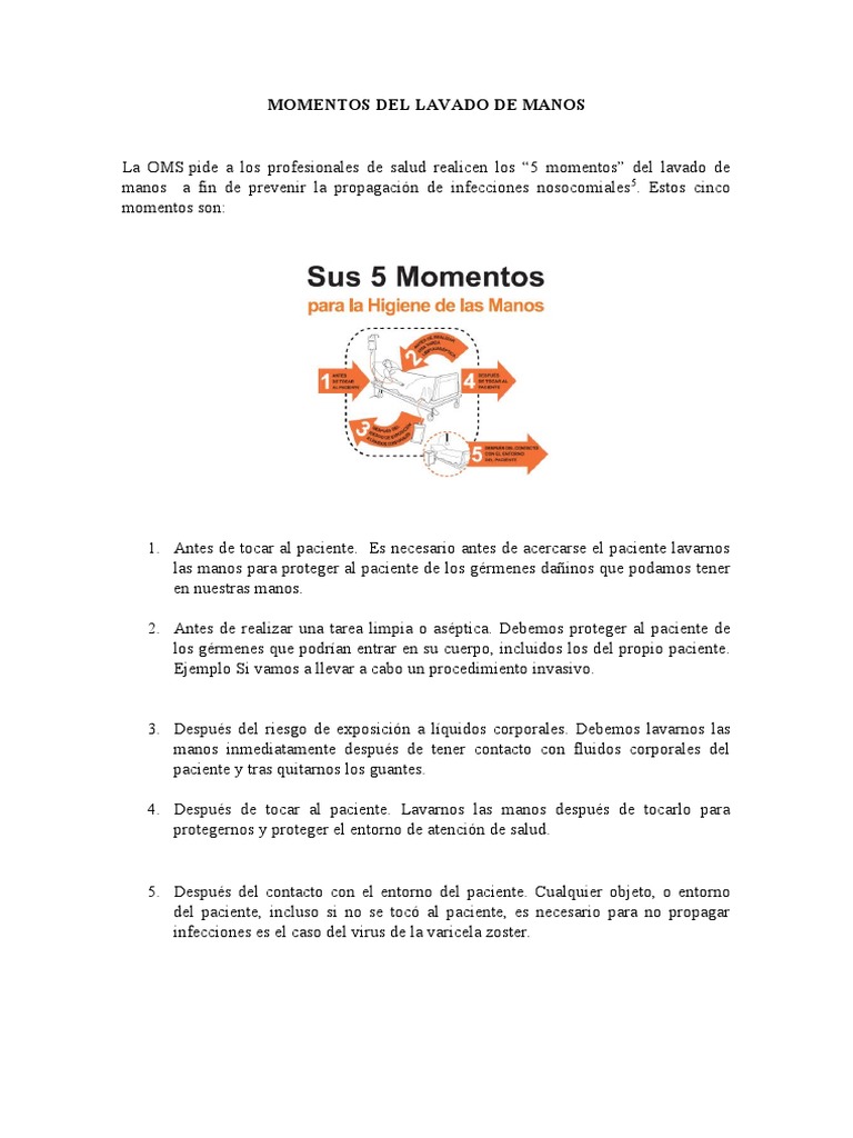 Momentos Del Lavado de Manos | PDF