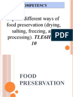 Competency Competency: Explain Different Ways of Food Preservation (Drying, Salting, Freezing, and Processing) - TLE6HE0f