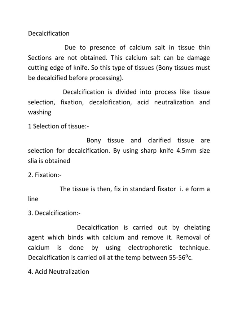 Decalcification | PDF
