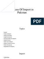 Process of Import in Pakistan