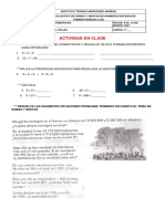 Taller Evaluativo de Sumas y Restas de Numeros Naturales