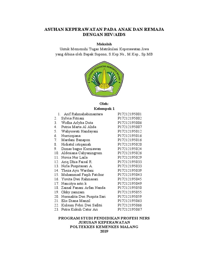 Askep Hiv Pada Anak Dan Remaja | PDF