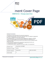 Assessment Cover Page: BSBPMG512 - Manage Project Time