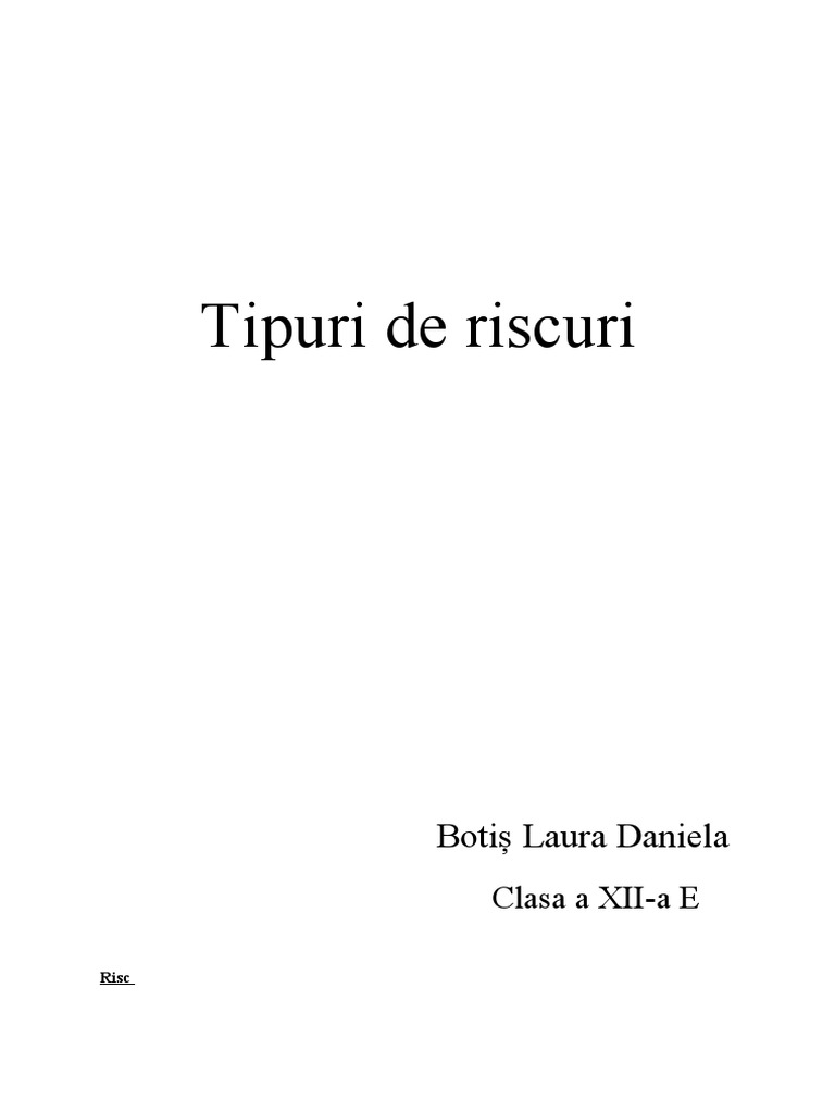 Tipuri de Riscuri | PDF