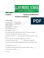 MATHS REVISION WORKSHEET FOR CLASS 7