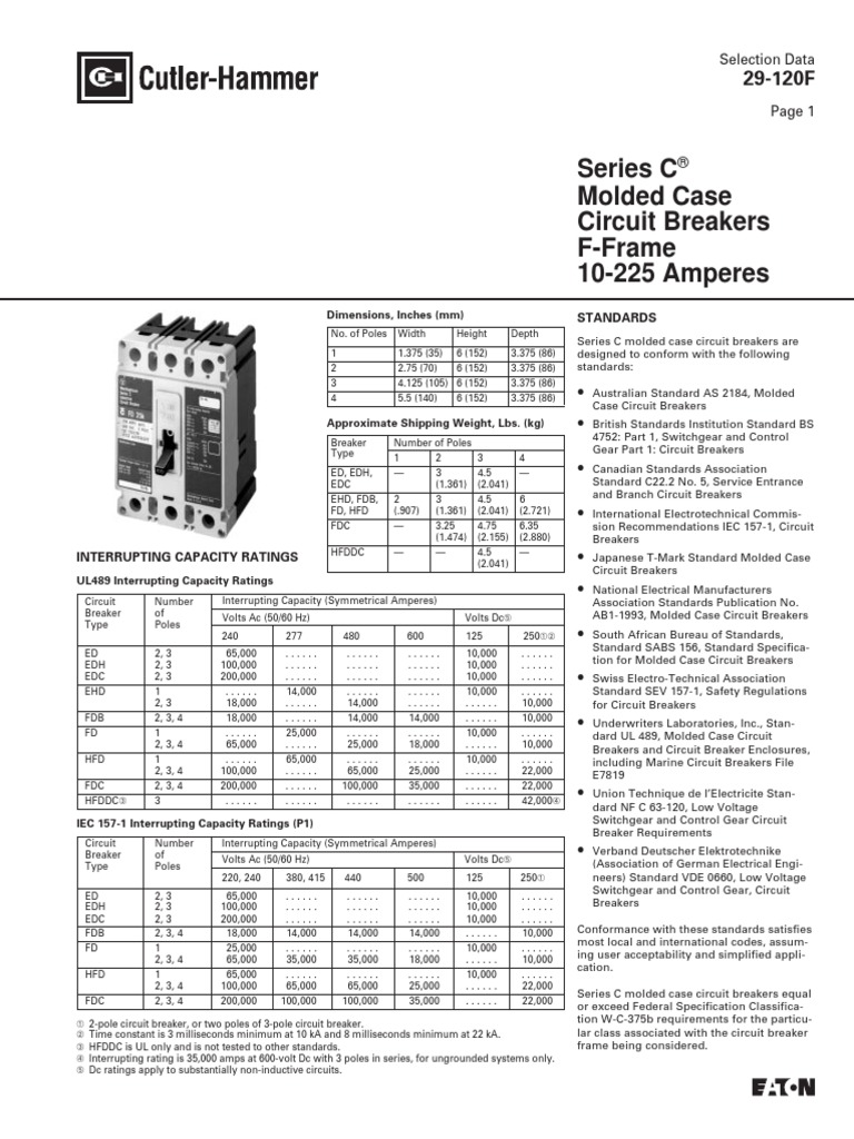 Eaton Cutler HammerHFD3100LDatasheet PDF Equipment Electrical