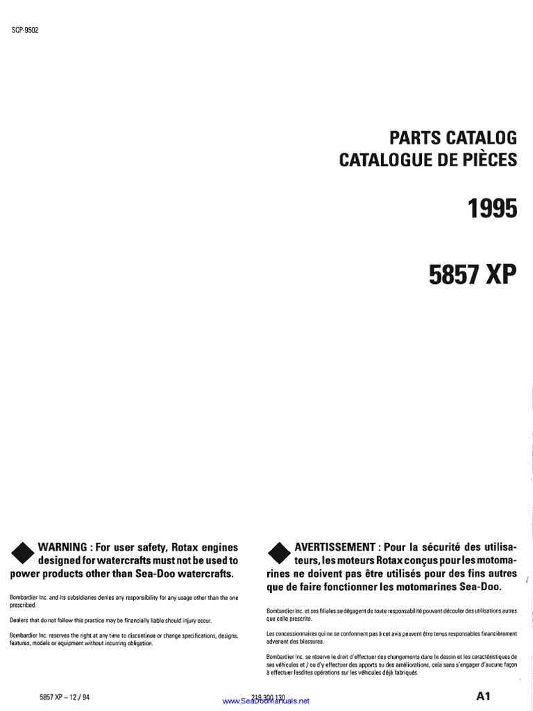 1995 SeaDoo XP Parts Catalog | PDF