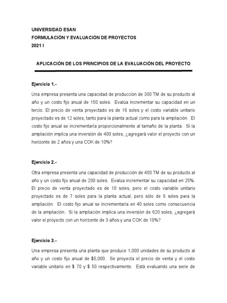 Evaluación de Proyectos Empresariales 2021 | PDF | Empresas | Economias