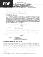 Math 2: Statistics and Probability: Modular Learning Guide