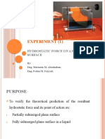 Experiment (1) : Hydrostatic Force On A Plane Surface