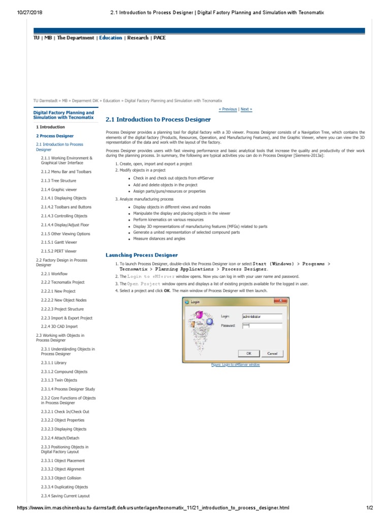 2.1 Introduction To Process Designer - Digital Factory Planning and ...