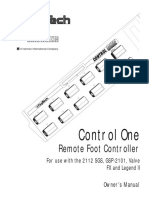 Digitech Control One Owner Manual