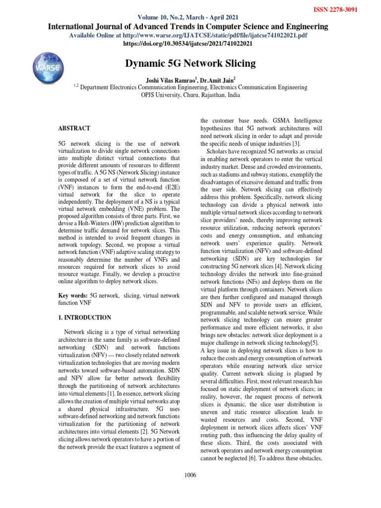Dynamic 5G Network Slicing Techniques | PDF | Computer Network ...