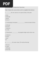 Subordinating Conjubctions Exercise