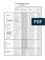 List of Course Selection Advisors