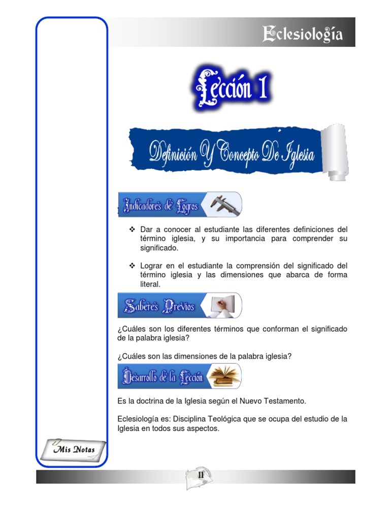 03 Eclesiologia Leccion1 | PDF | Iglesia cristiana | Jesús