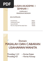 MASALAH DAN CABARAN USAHAWAN WANITA