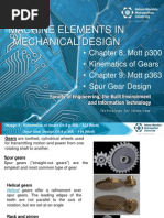 Design II MDE 221 Mott CH 8 and CH 9 Spur Gears