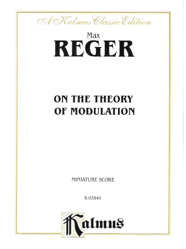 Reger's Theory of Modulation | PDF