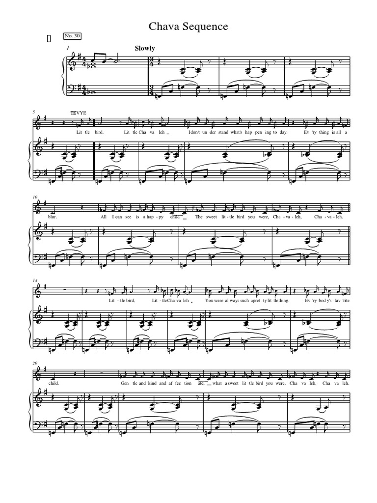 Fiddler on the Roof - Chava Sequence No. 30 | PDF