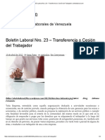 Boletín Laboral Nro. 23 - Transferencia o Cesión Del Trabajador