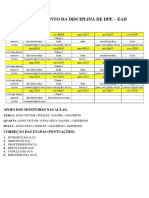 Planejamento Da Disciplina de Dpe