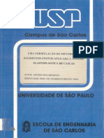 Uma Formulação Do Mef Aplicada a Análise Elastoplástica de Cascas