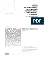 Principio de Solidaridad Como Limite A La Autonomia Privada