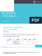 Registros contables de materia prima y costos de producción