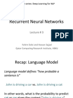 Lecture 3 - Recurrent Neural Networks