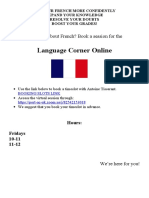 Language Corner Online: Questions About French? Book A Session For The