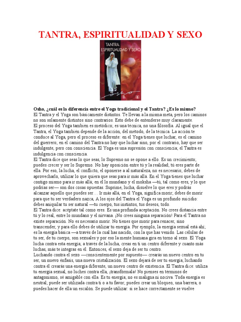 Tantra: Aceptación y Energía Sexual | PDF | Tantra | Rajneesh