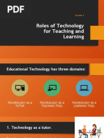 Roles of Technology For Teaching and Learning