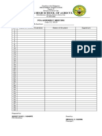 Pta Meeting Attendance Sheet