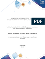 Protocolo de Prácticas Del Laboratorio de Química de Alimentos 301203