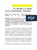 El Derecho A La Intimidad y Su Relación Con Las Comunicaciones Electrónicas