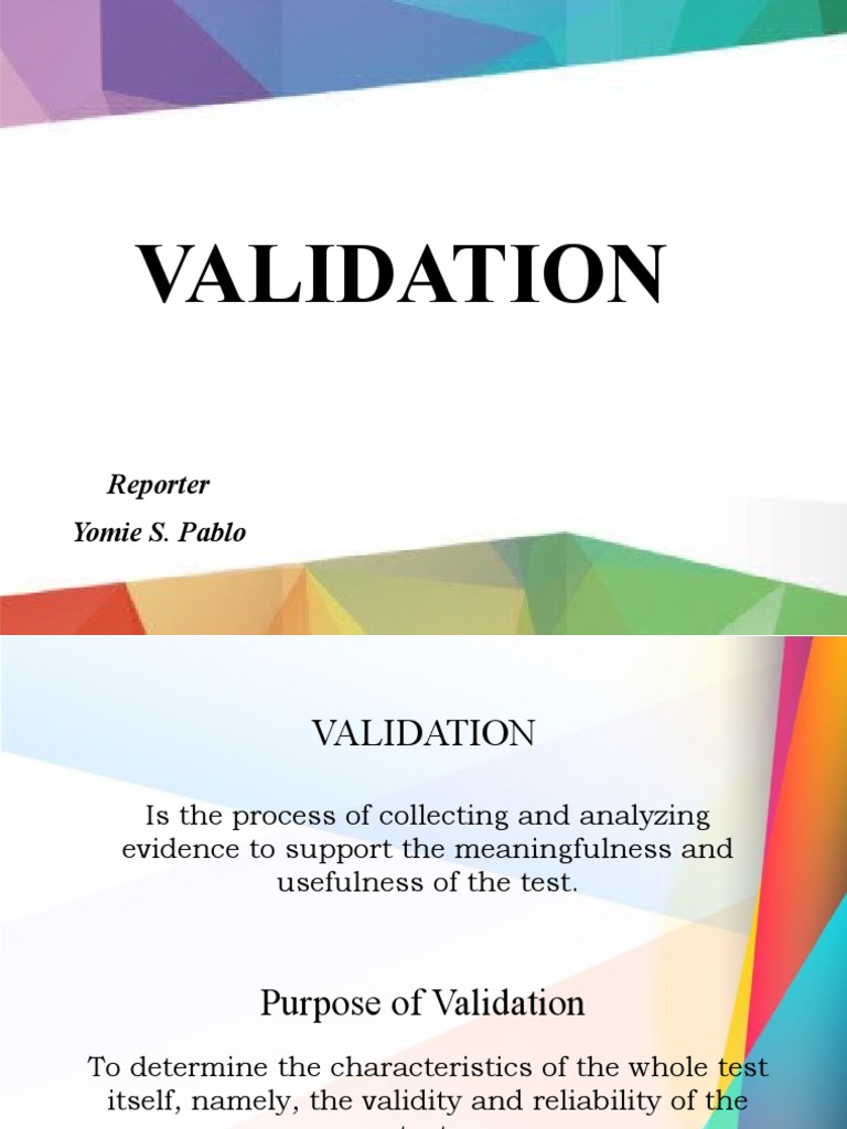 Understanding Test Validation | PDF | Validity (Statistics ...