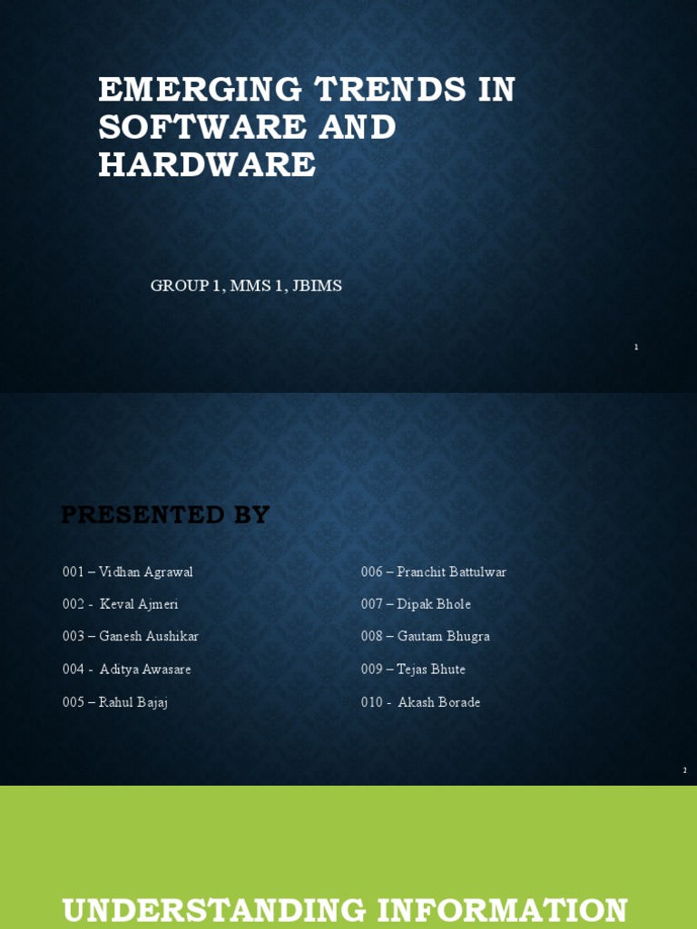 Emerging Trends in Software and Hardware: Group 1, Mms 1, Jbims | PDF ...