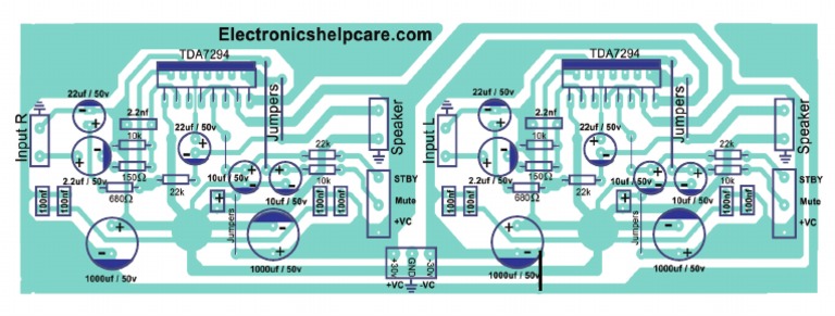 How To Make Amplifier With TDA7294 240W Stereo Electronicshfghf | PDF