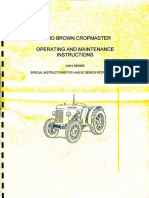 David Brown Cropmaster VAK1 Series Operating and Maintenance Instructions