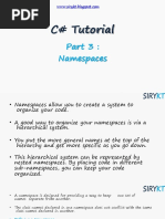 C# Tutorial: Namespaces