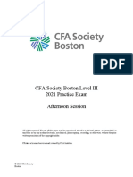 CFA Society Boston Level III 2021 Practice Exam Afternoon Session